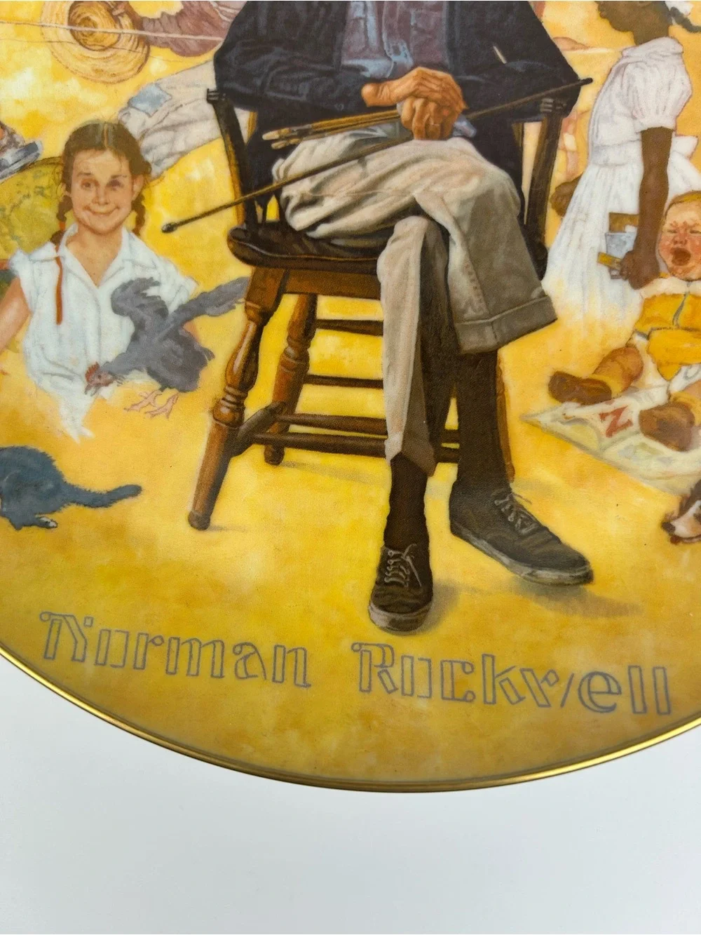 FINAL SALE! Viletta Norman Rockwell Remembered 1979 Collector Plate Gold Trim
